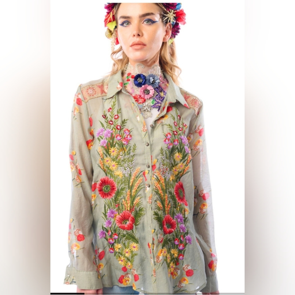 Aratta MIA GRACE Multicolor Floral Embroidered Blouse